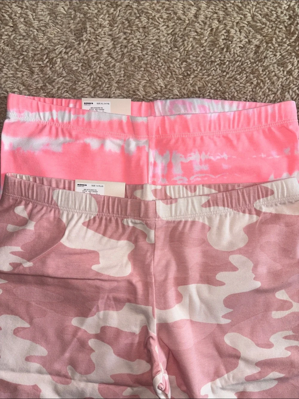 Bundle of 2 SO Pink Tie-Dye & Pink Camo Girls Favorite Bike Short